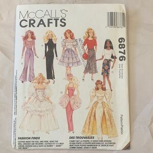 McCalls Crafts Fashion Doll Patterns 6876